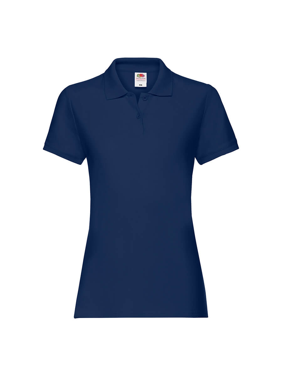 Polo blu da personalizzare con logo aziendale, ideale per merchandising e abbigliamento promozionale. Stampa online su t-shirt e polo.